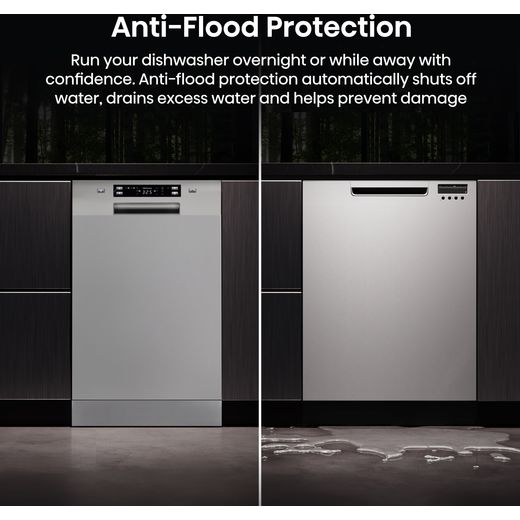 Hisense Slimline Dishwasher - Silver - annotation - anti flood protection